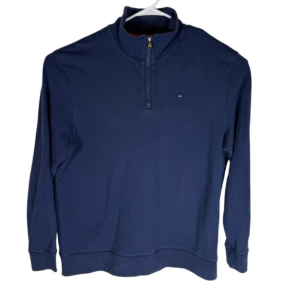 Eden Park Mens Navy Blue 1/4 Zip Cotton Pullover Sweatshirt 3XL 94MAISWE0029 - Picture 2 of 8